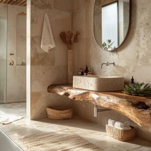 Salle de Bain en Noyer Sur-Mesure