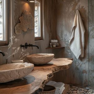 Salle de Bain en Noyer Sur-Mesure